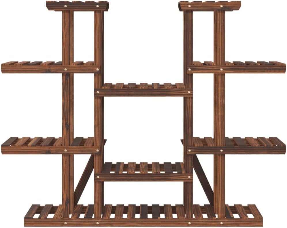 vidaXL Blumenständer 110x25x110,5 cm Massivholz Tanne Ohne Räder/110 x 25 x 110.5 cm Braun, Ohne Räd