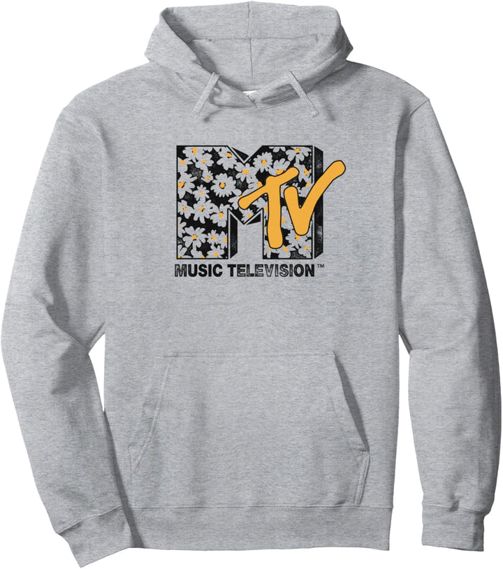 MTV Daisy Distressed Logo Pullover Hoodie