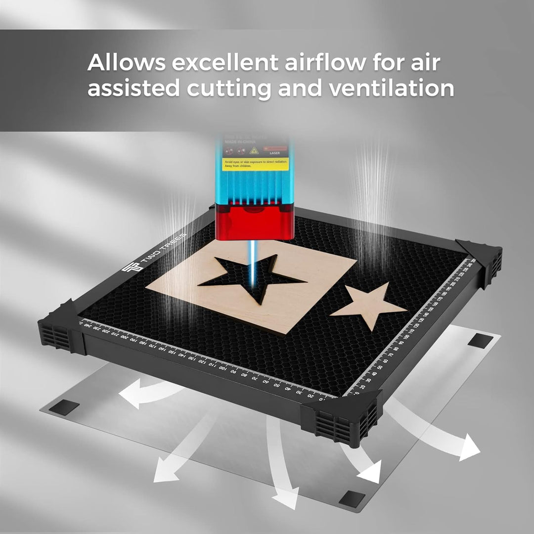 Twotrees Wabentisch 300x300mm Honeycomb Waben Arbeitstisch für Lasergravierer Laser Wabenplatten mit