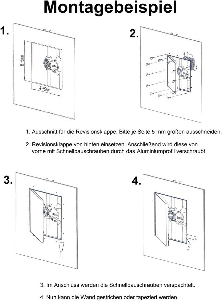 Revisionsklappe GK-Einlage 400 x 600 mm Gipskarton 12,5 mm KRAL13 Revisionstür Revision Wartungstür