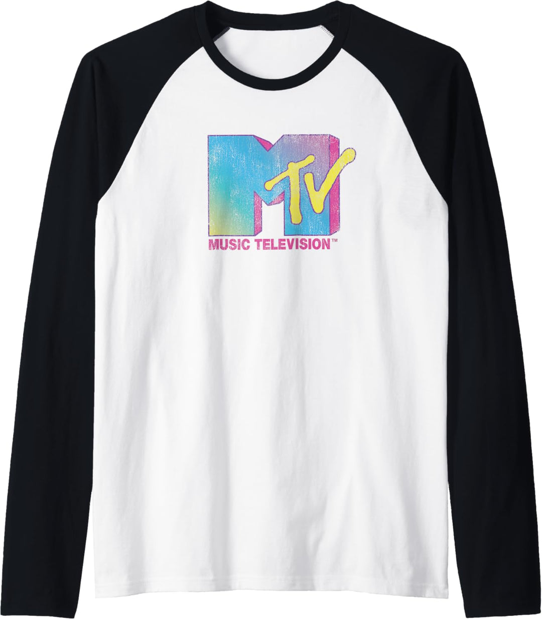 MTV Colorful Logo Music Television Raglan