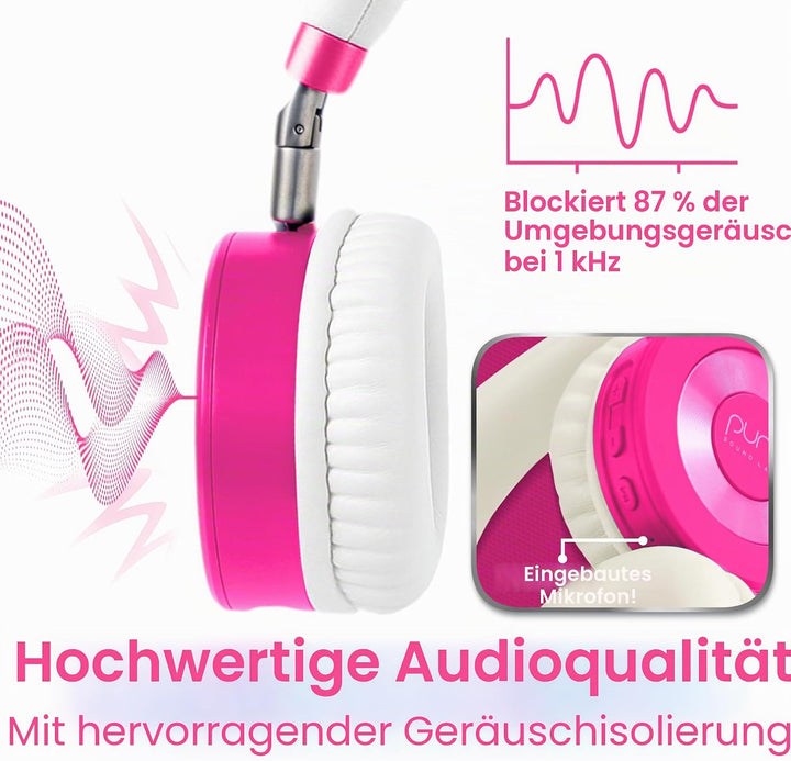 Puro Sound Labs JuniorJam Plus Lautstärkebegrenzende Kopfhörer für Kinder, sicherer Audio-Schutz für