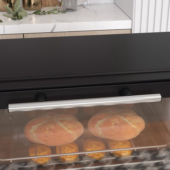 HOMCOM Mini Backofen 9 L 750W 100-230℃ 60 Min. Timer inkl. Backblech, Grillrost, Glas Fenster, Platz