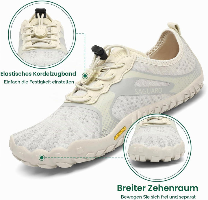 SAGUARO Herren Damen Barfussschuhe - Atmungsaktiv rutschfest Barfussschuhe - mit Breite Zehenbox und