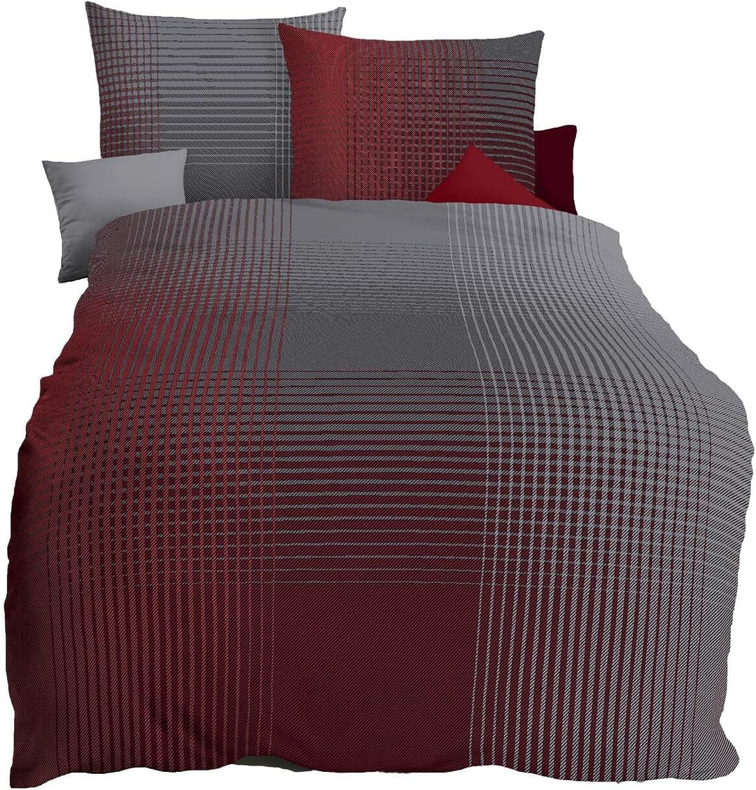 Kaeppel Mako-Satin Bettwäsche Master Rubin, 1 Bettbezug 155 x 220 cm + 1 Kissenbezug 80 x 80 cm Rubi