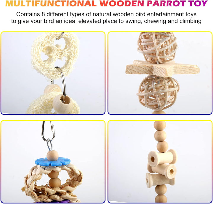 Vogelspielzeug Für Vögel, Papageienspielzeug 8 PCS, Spielzeug Vogelspielzeug Wellensittiche Vogel Fü