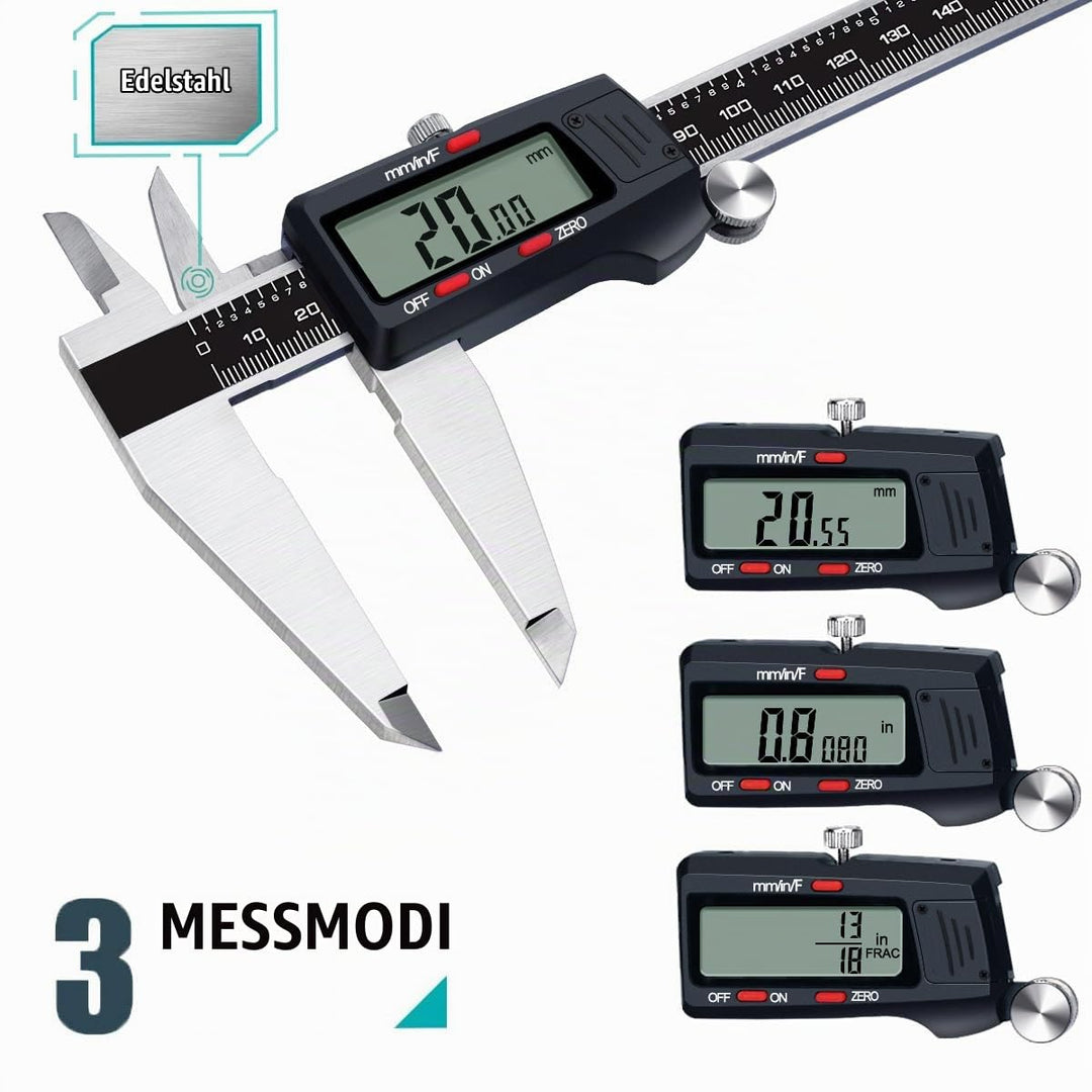Kynup Digital Messschieber, 300mm/ 12-Zoll Digitale Schieblehre Edelstahl Messwerkzeug, Elektronisch