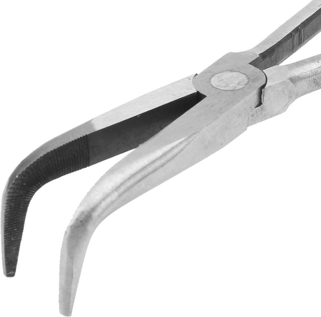 fasient1 Gebogene Spitzzange, 400 mm extra Langer Griff 90-Grad-Winkelbacken Gebogene Spitzzange für