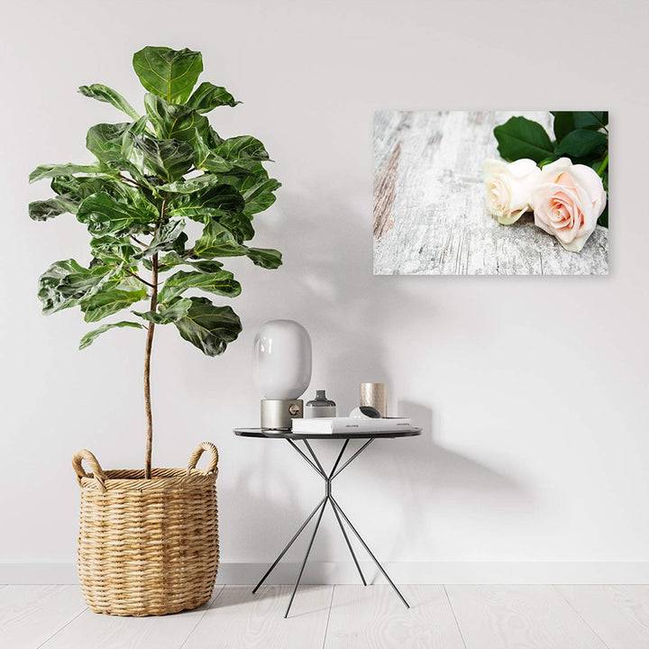 Wanddeko Rose Kunst modern Bilder Pflanze Beige 100x70 cm M14554 100x70 cm, M14554 100x70 cm
