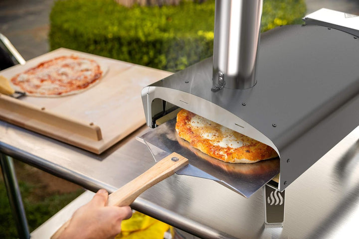 Mimiuo Pellet Pizzaofen,Outdoor pizzaofen mit 33x 33 cm Pizzastein und 36.5X 33.5cm Pizzaschalefel f