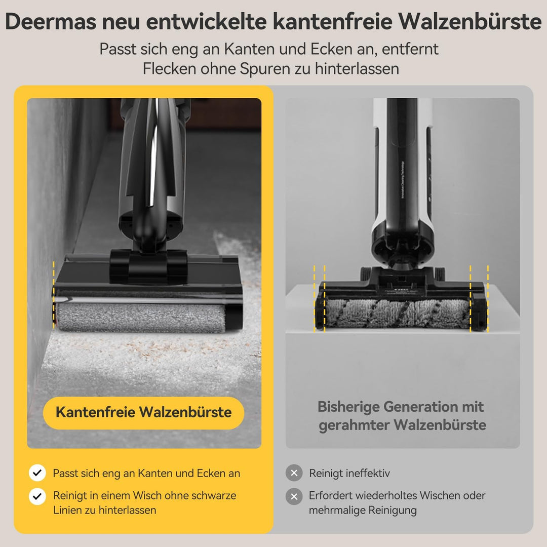 Deerma DEM-VX96W Kabelloser Nass- und Trockensauger mit Selbstreinigung, 150W, Ideal für Haustiere u