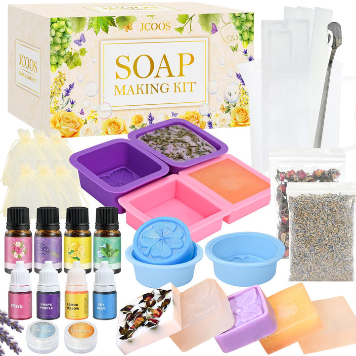 Vezerd Seife Selber Machen, Kreative Bastelset Erwachsene DIY Set Seifenherstellung mit Seifenform,