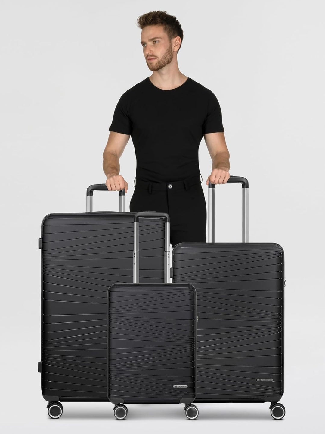 Franky Dallas 3.0 Hartschalen-Kofferset 3 teilig | Trolley-Set ausgestattet mit TSA-Schloss, 4 Rolle