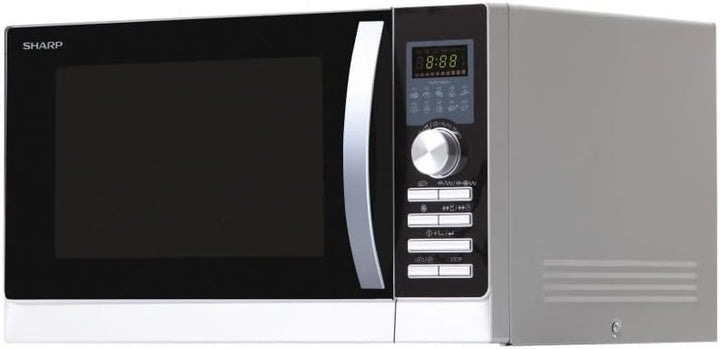 Sharp R843INW 3-in-1 Mikrowelle mit Heissluft, Grill und Konvektion/25 L/800 W/ 1000 W Grill / 2500