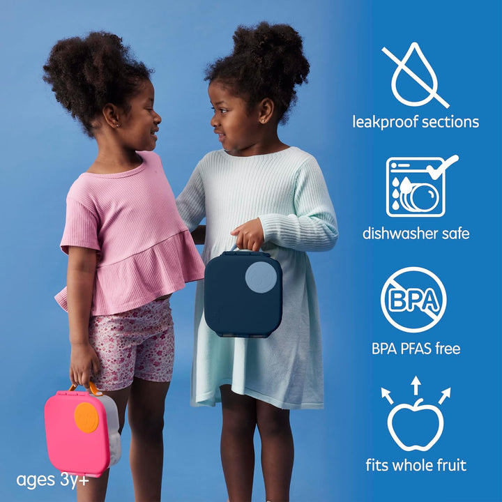 b.box Mini Brotdose | Bento-Box mit 3 Fächern (2 auslaufsicher) | Ideal für Kleinkinder, Kinderlunch