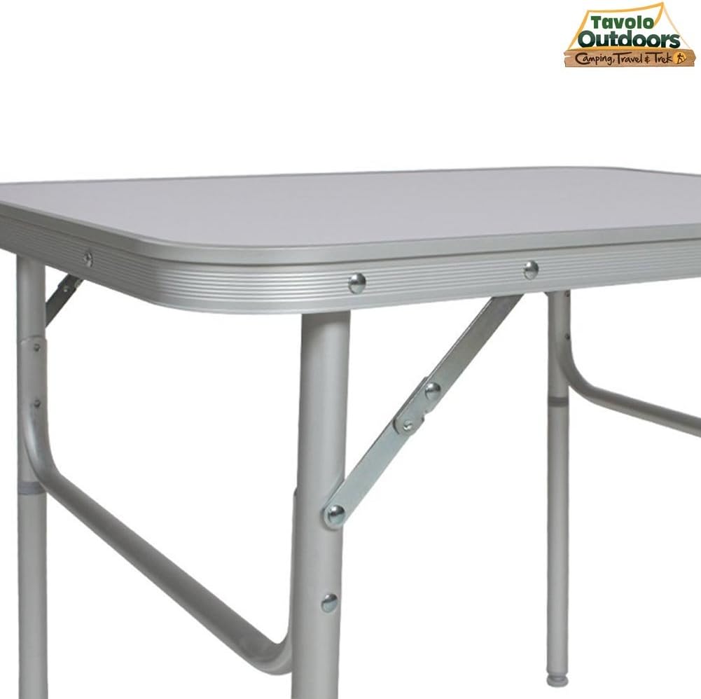 BAKAJI Camping- und Picknick-Tisch aus Aluminium, zusammenklappbar, für Strand oder Garten (90 x 60
