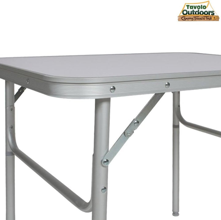 BAKAJI Camping- und Picknick-Tisch aus Aluminium, zusammenklappbar, für Strand oder Garten (90 x 60