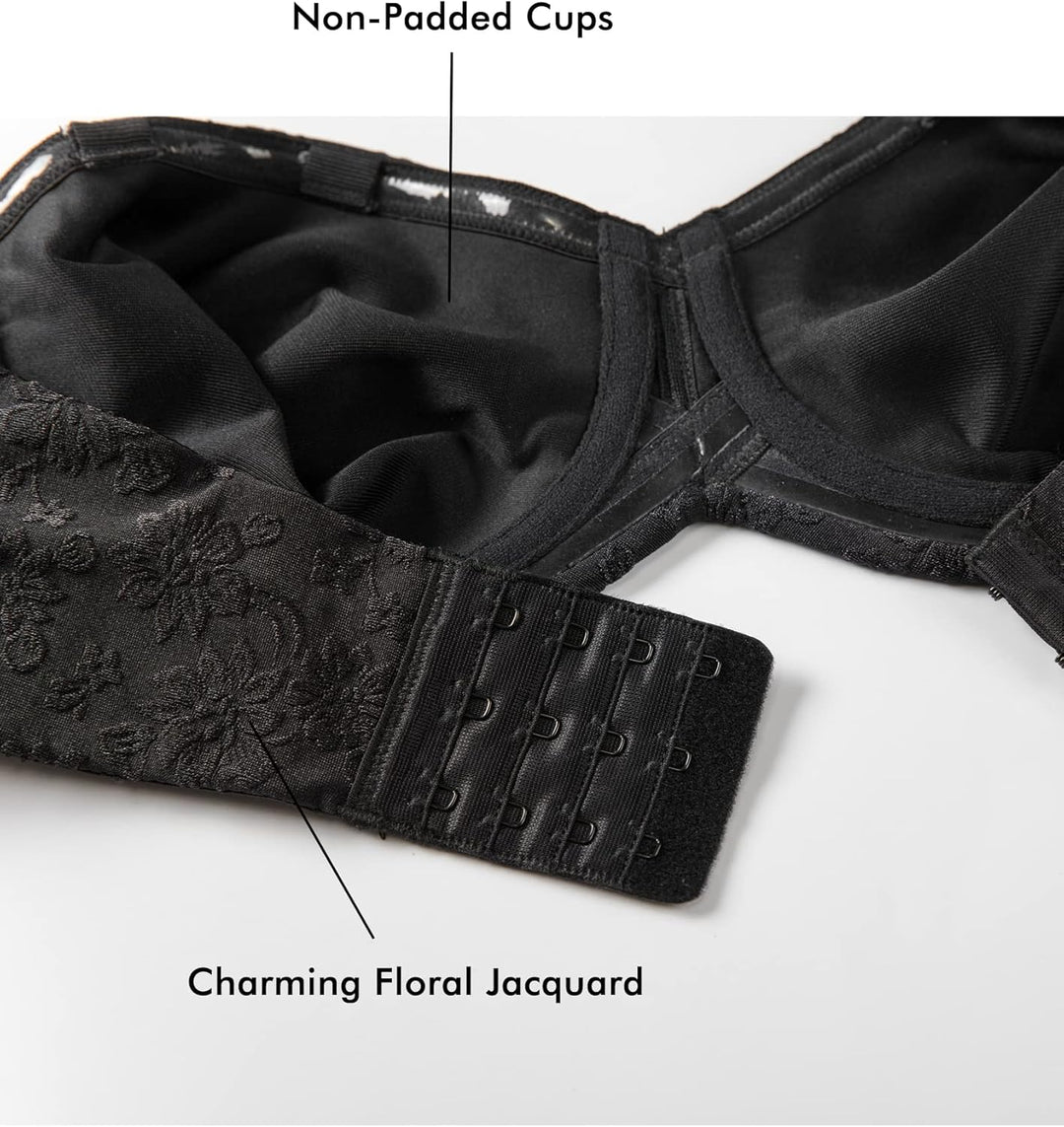 DELIMIRA Damen Jacquard Trägerloser BH mit Bügel | Grosse Grössen, Bandeau BHs, ohne Träger, ohne Po