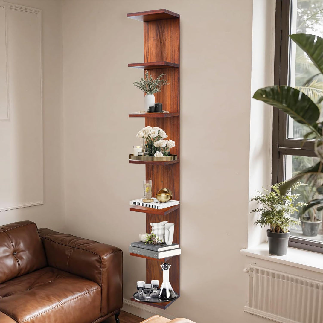 PHOENANCEE 7-stufiges Wandregal, vertikales Regal, Organizer Tall Tower Design dekoratives Wandregal