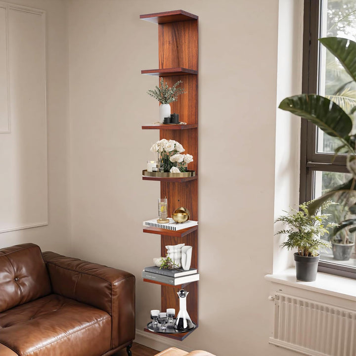 PHOENANCEE 7-stufiges Wandregal, vertikales Regal, Organizer Tall Tower Design dekoratives Wandregal