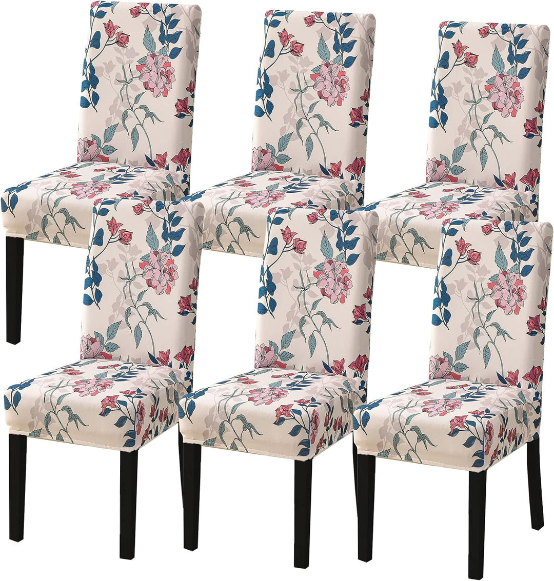 HZDHCLH Stuhlhussen 6er Set Stuhlbezüge Stretch abnehmbar, waschbar, Esszimmerstuhl-Schutzsitz für H