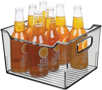 mDesign 4er-Set Aufbewahrungsbox mit Griffen – hohe Kühlschrankbox zur Lebensmittelaufbewahrung – Ab
