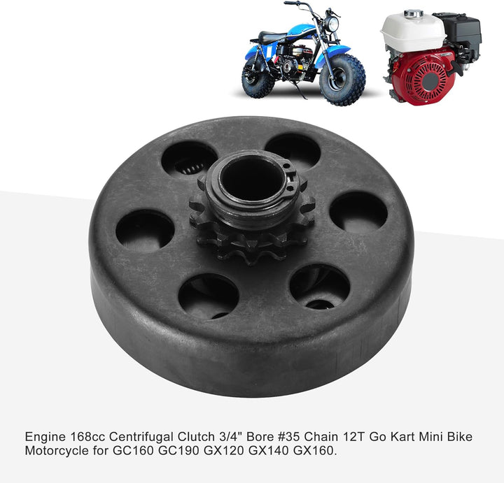 GOOFIT Fliehkraftkupplung 3/10,2 cm Bohrung # 35 12T Kette Ersatz für Go Kart Mini Motor 3/4 bar 3/4