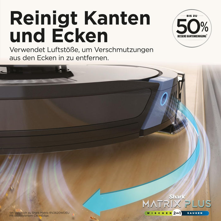 Shark Matrix Plus 2-in-1 Wisch- & Saugroboter mit LiDAR-Home Mapping, Matrix- & Kantenreinigung, für
