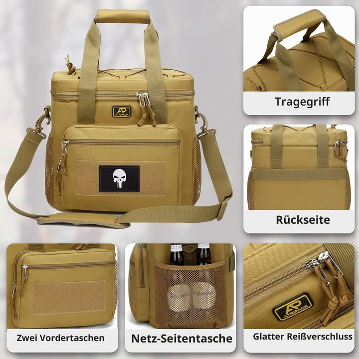 Taktische Lunch-Tasche für Männer, Isolierte und Auslaufsichere Lunchbox mit MOLLE-System, Grosse Kü