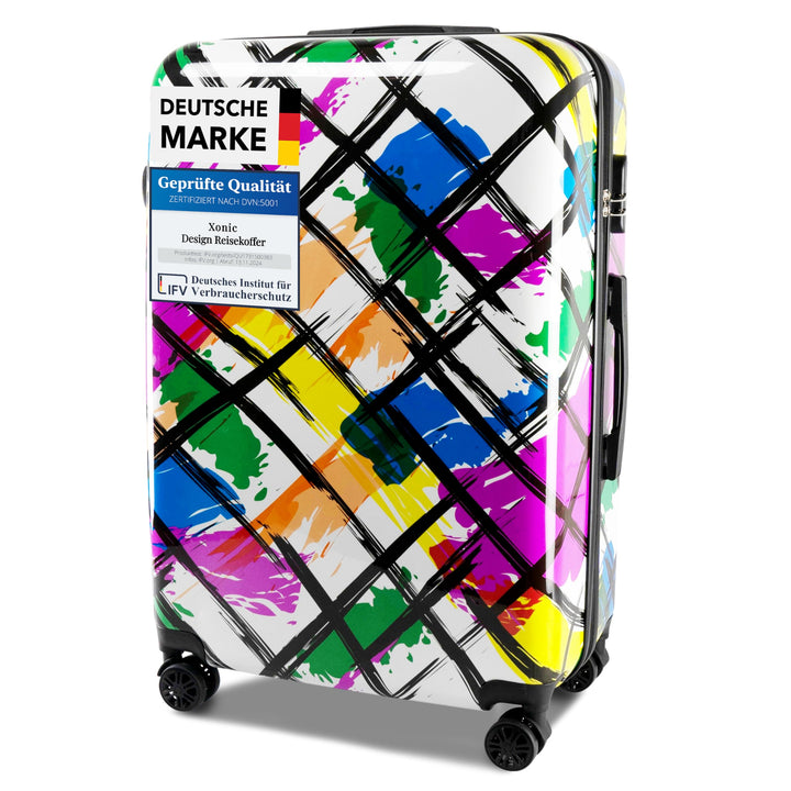 Xonic Design Reisekoffer - Hartschalen-Koffer mit 360° Leichtlauf-Rollen - hochwertiger Trolley mit