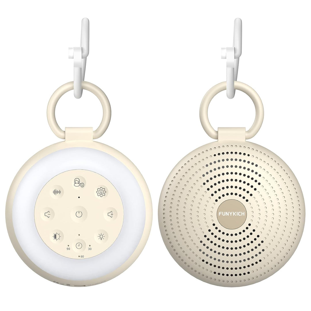 FUNYKICH White Noise Machine Baby, Tragbare Einschlafhilfe Weisses Rauschen Erwachsene mit 2 Aufnahm