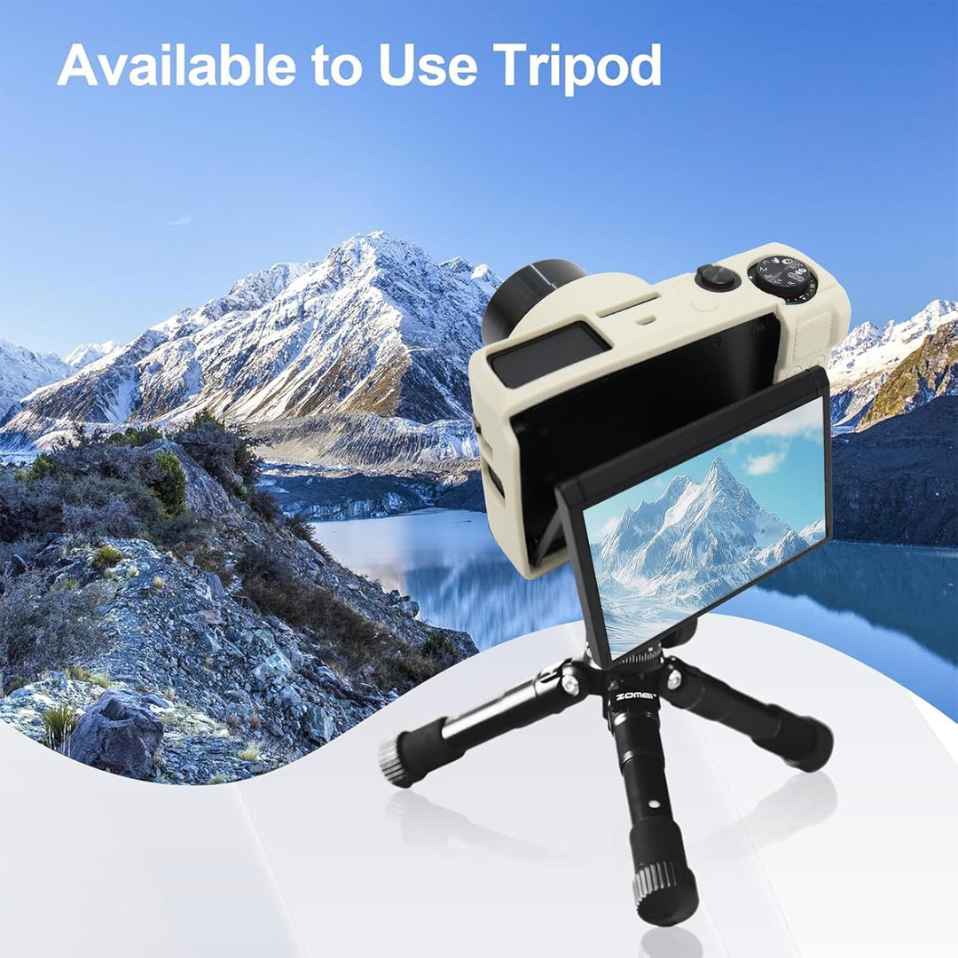 Rieibi Silikonhülle für Canon G7X Mark III Gehäuse, G7X Mark III Zubehör mit 2 Stück Displayschutz,