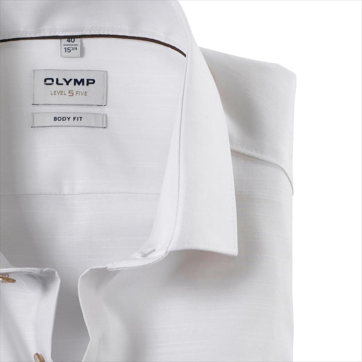 OLYMP Herren Oberhemd Langarm Level Five,Einfarbig,Body fit,Modern Kent 43 Hellbeige 20, 43 Hellbeig