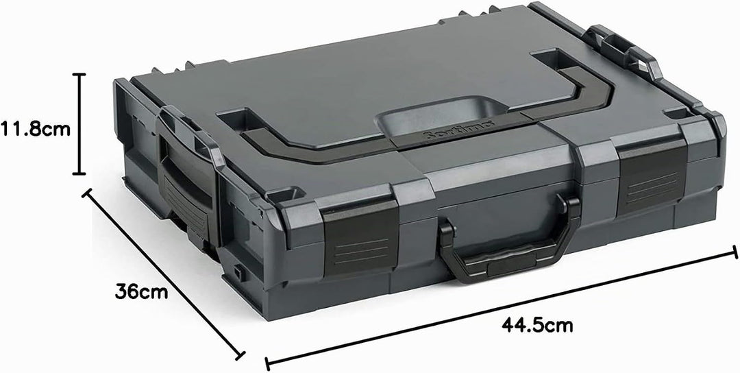 Sortimentskasten Kunststoff klappbar | L BOX 102 inkl. Insetboxenset B3 + Deckenpolster | Sortierbox