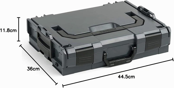 Sortimentskasten Kunststoff klappbar | L BOX 102 inkl. Insetboxenset B3 + Deckenpolster | Sortierbox