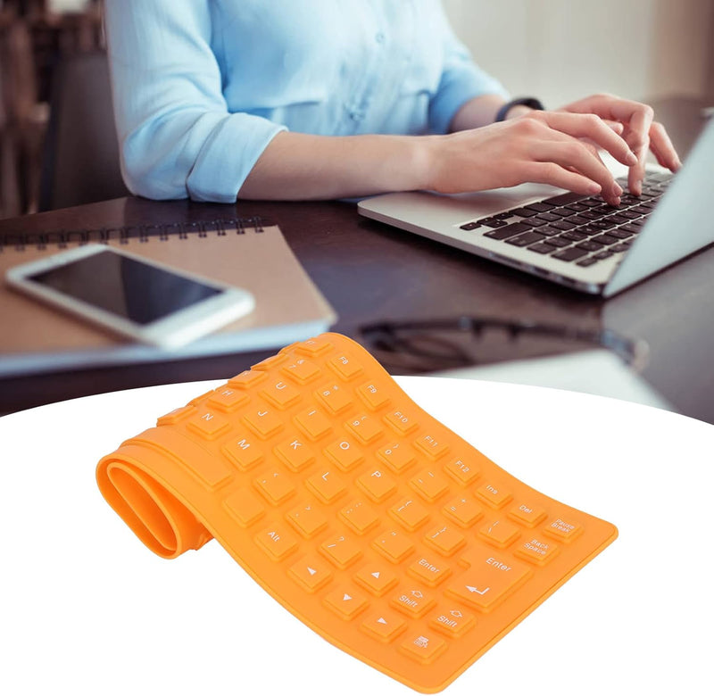 Annadue Leise Klappbare Gaming Tastatur, 85 Tasten Kabelgebundene USB Tastatur, Wasser und Staubabwe