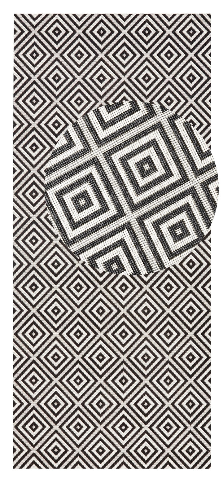 NORTHRUGS In- und Outdoor Teppich Karo 80x200cm - Wetterfest Modern Geometrisches Muster Kariert All
