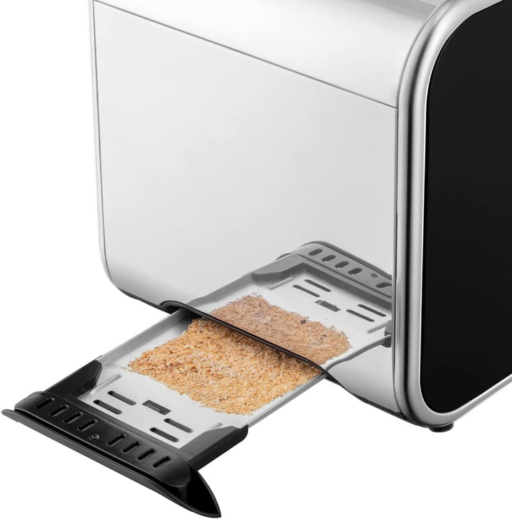 Russell Hobbs Toaster [für 2 Scheiben] Distinctions Edelstahl Schwarz (extra breite Toastschlitze, i