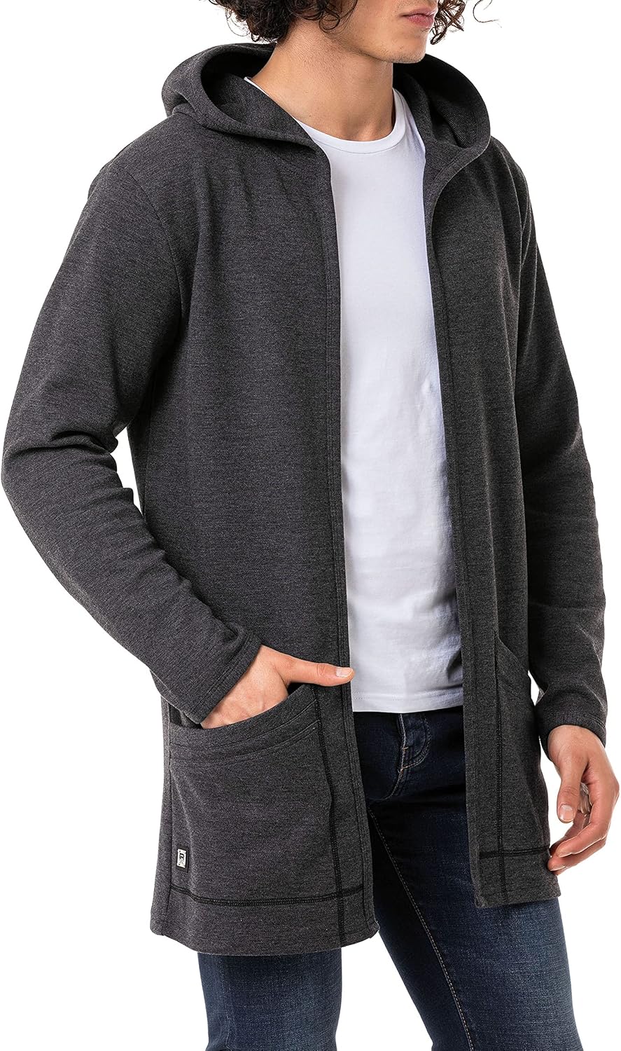 Redbridge Langer Kapuzen-Cardigan Bequemer offener Hoodie für Freizeit und Alltag, Anthrazit