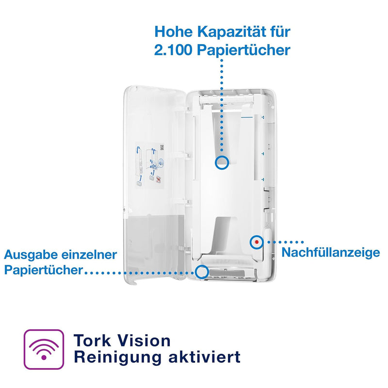 Tork PeakServe Spender für Endlos Papierhandtücher Weiss H5 Hohe Kapazität Elevation 552500