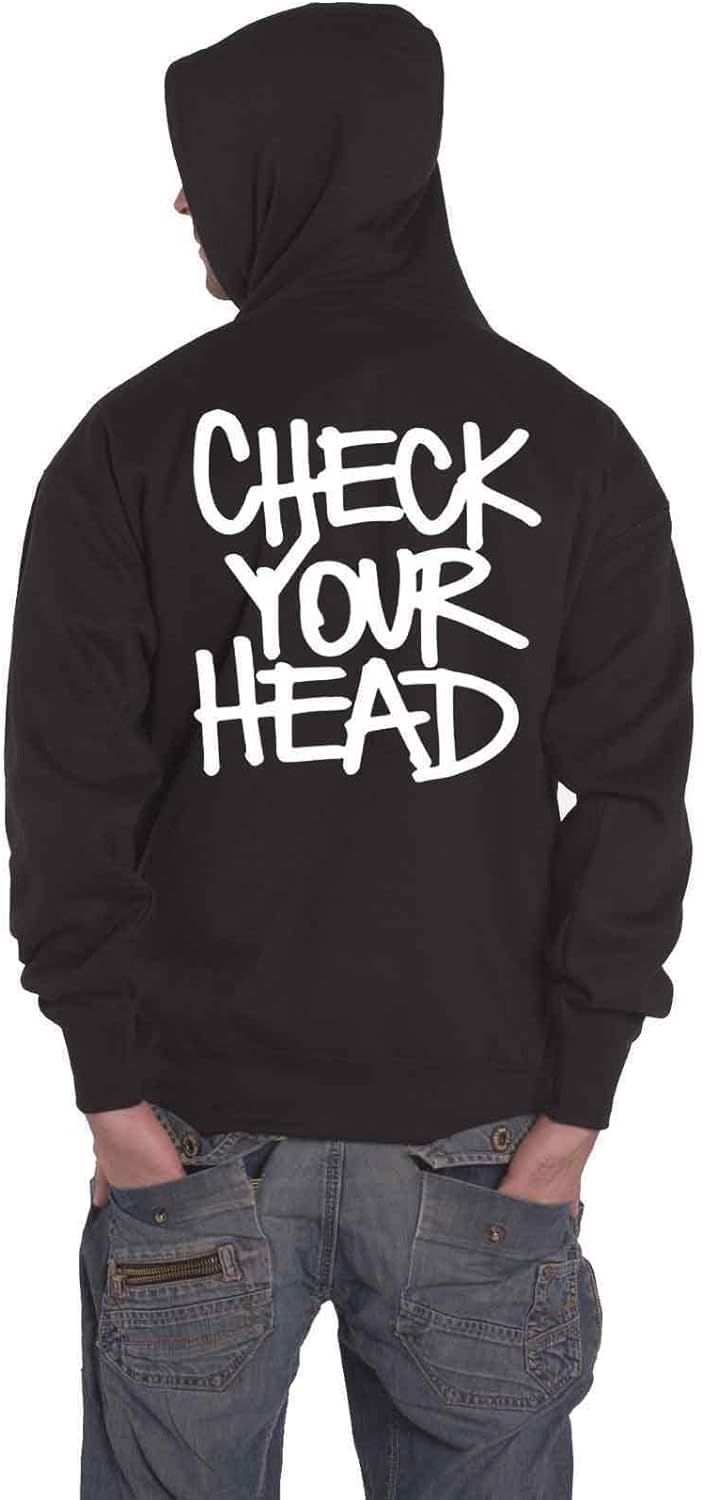 Beastie Boys Men's Check Your Head (Back Print) Hooded Sweatshirt Black S Schwarz, S Schwarz
