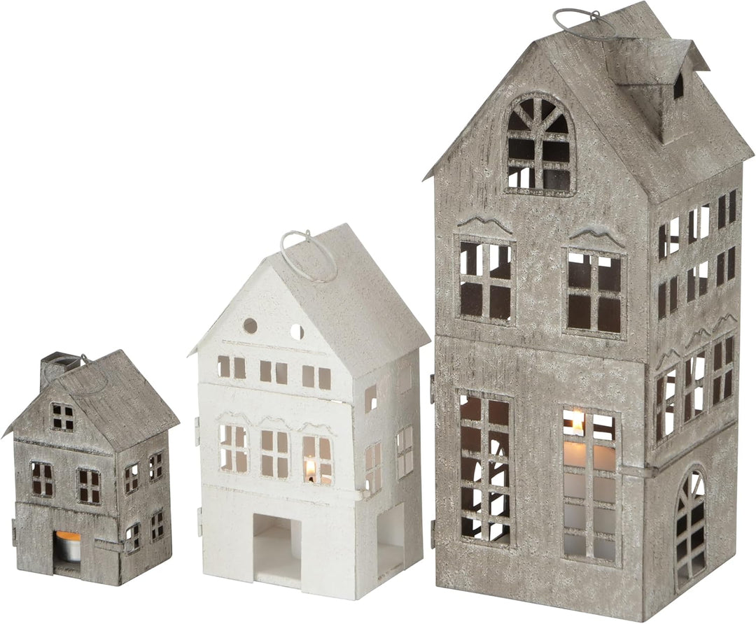Boltze Laternen Set Firenza (Windlichter 3-teilig, stilvolles Design, Lichthaus, ohne Kerzen, Dekora