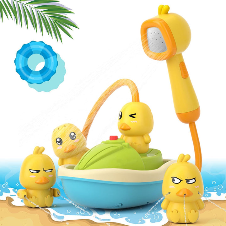 Badewannenspielzeug, Ente Elektrisches Baby Badespielzeug mit Duschkopf, Wasserspielzeug Kinder, Bab