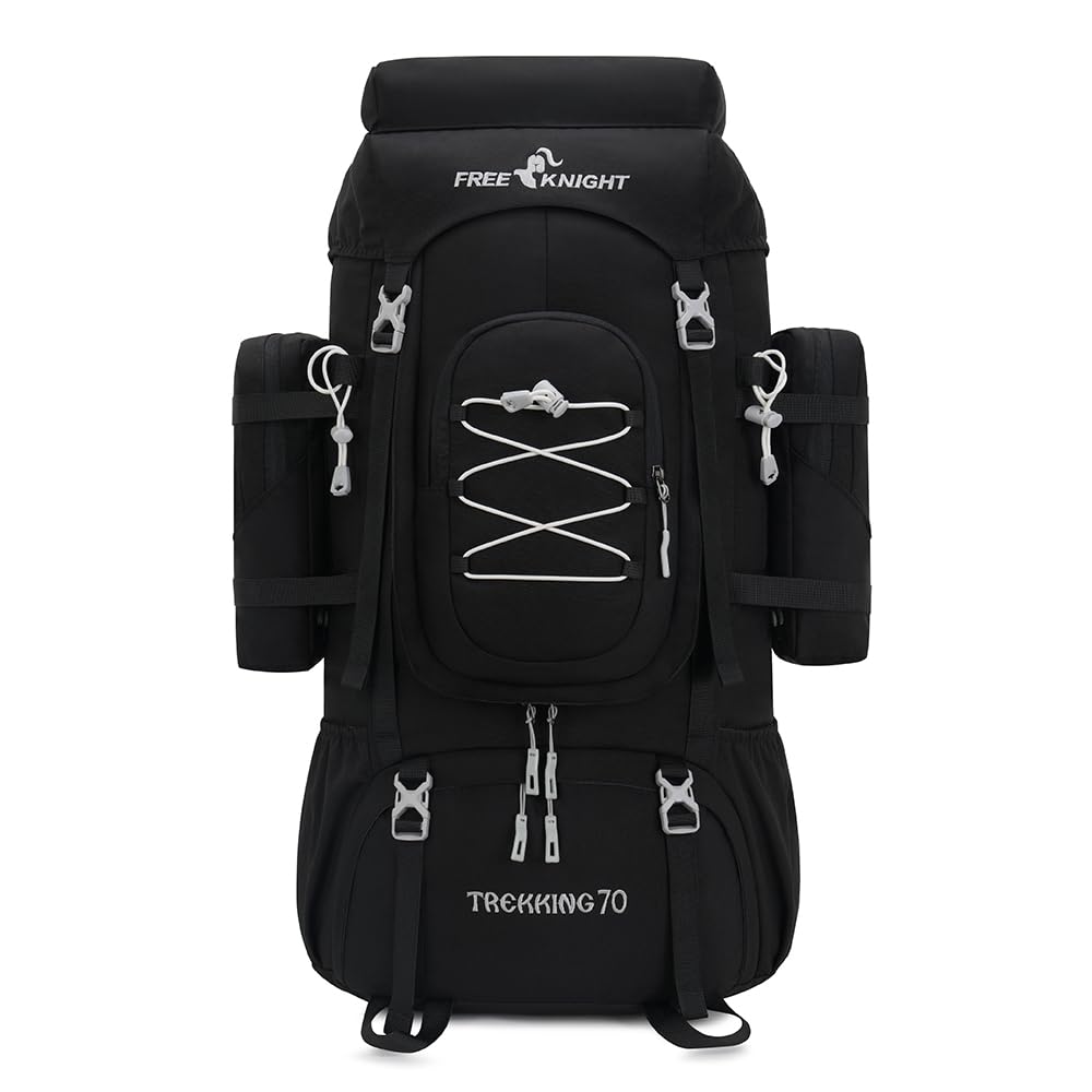 Bseash 70L (65+5) Wasserdichter Wanderrucksack mit Regenschutz, Outdoor-Sport, Reisen, Tagesrucksack
