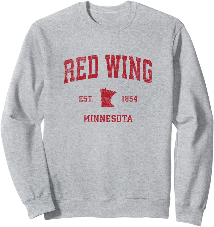 Red Wing Minnesota MN Vintage-Sport-Design, roter Druck Sweatshirt