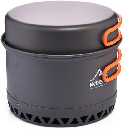 widesea Camping Kochgeschirr Outdoor Topf Pfanne Kochgeräte Wärme-Design für Wandern für 2-3 Persone