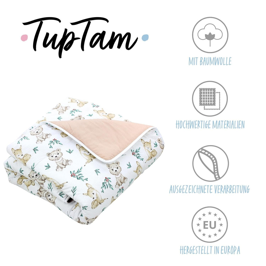 TupTam Baby Spielmatte Kinder Grosse Spieldecke Gepolstert XXL Krabbeldecke 120 x 120 cm Babyzimmer