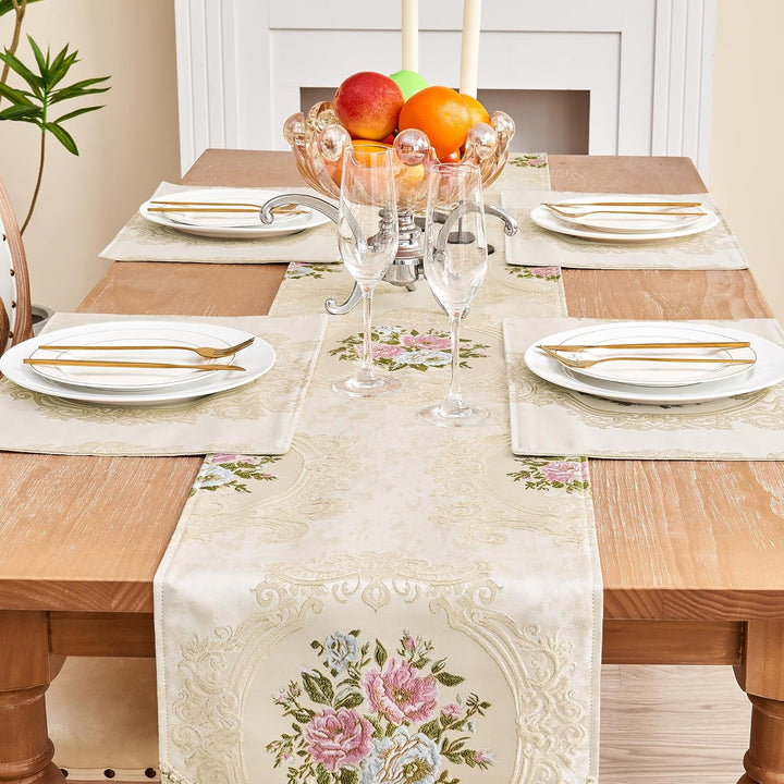 TOPLUXE Platzsets 4er Sets Florales Tischset Abwaschbar 30x45cm Platz-Matten für Esstisch Urlaub Par
