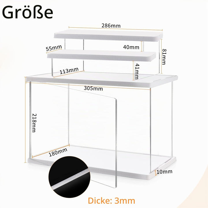 SWAWIS Acryl Vitrine Schaukasten Vitrine Transparent Display Case Vitrine Schaukasten Acryl Vitrine