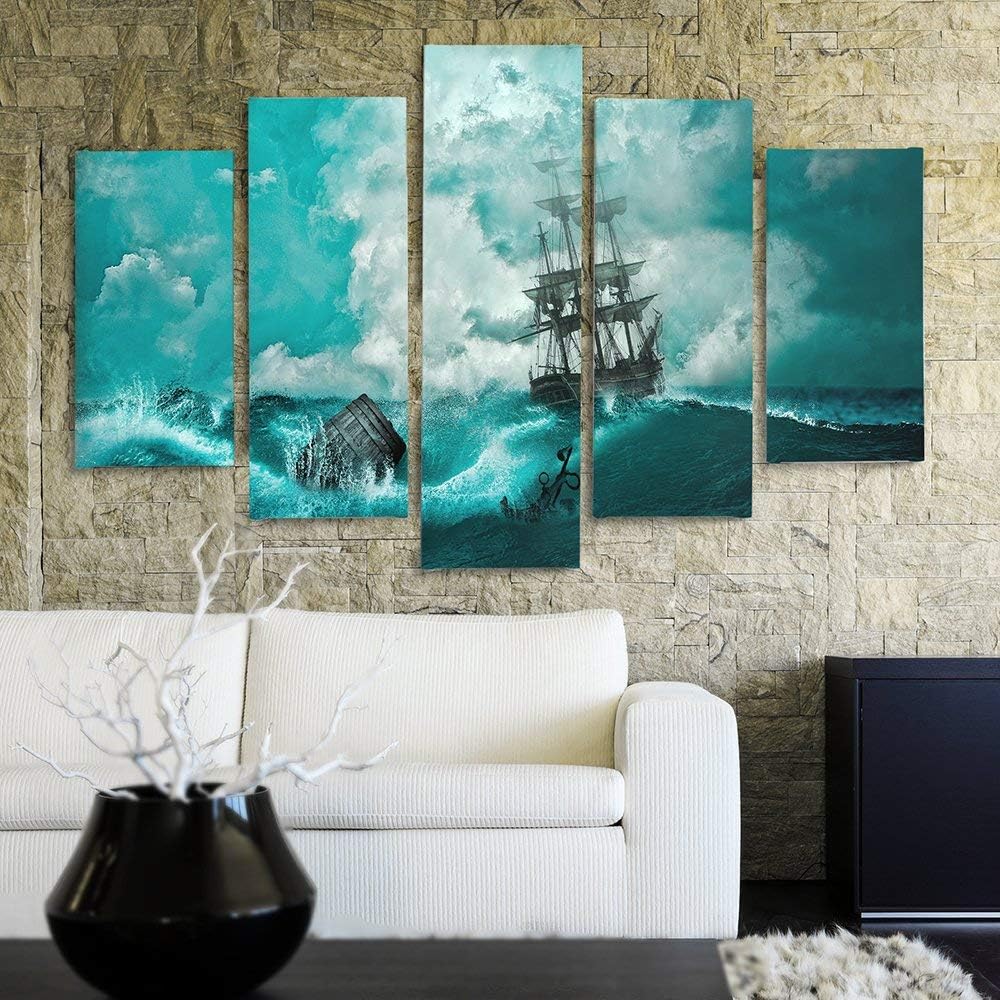 Feeby. Leinwandbild - 5 Teile - Bilder, Wand Bild, Wandbilder, Kunstdruck XXL, 5-Teilig, Typ A, 150x